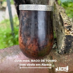 Cuia Bago de Touro com Virola em Alpaca